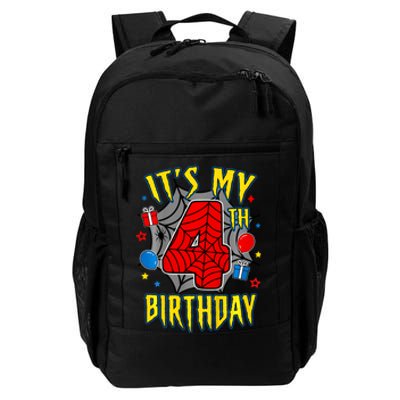 Its My 4th Birthday Spider Theme Party Turning 4yr Daily Commute Backpack