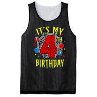 Its My 4th Birthday Spider Theme Party Turning 4yr Mesh Reversible Basketball Jersey Tank