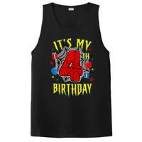 Its My 4th Birthday Spider Theme Party Turning 4yr PosiCharge Competitor Tank