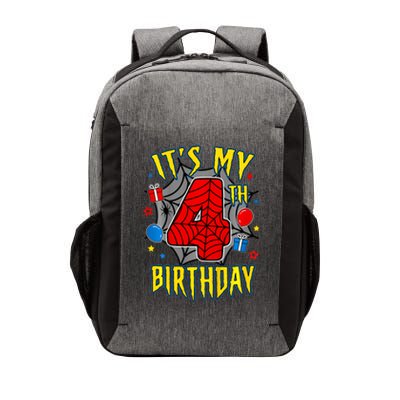 Its My 4th Birthday Spider Theme Party Turning 4yr Vector Backpack