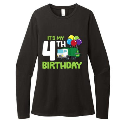 ItS My 4th Birthday Garbage Truck 4th Birthday Womens CVC Long Sleeve Shirt