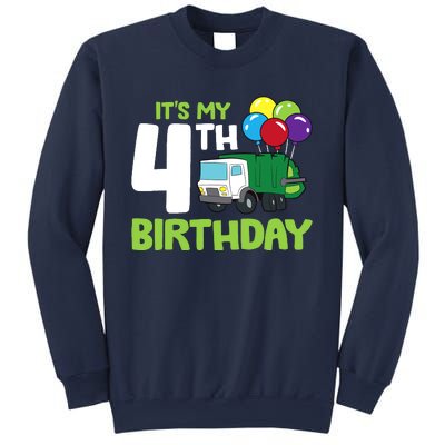 ItS My 4th Birthday Garbage Truck 4th Birthday Sweatshirt