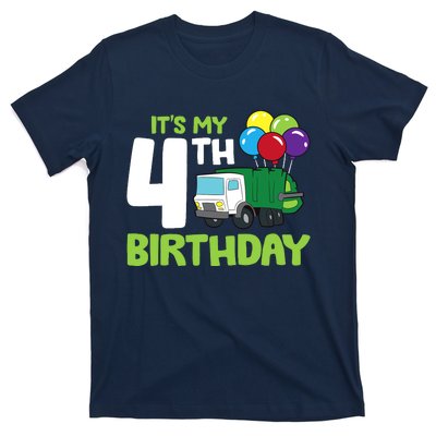 ItS My 4th Birthday Garbage Truck 4th Birthday T-Shirt