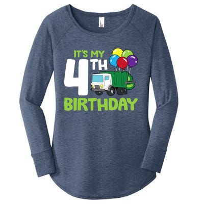 ItS My 4th Birthday Garbage Truck 4th Birthday Women's Perfect Tri Tunic Long Sleeve Shirt