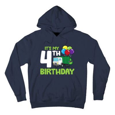 ItS My 4th Birthday Garbage Truck 4th Birthday Tall Hoodie