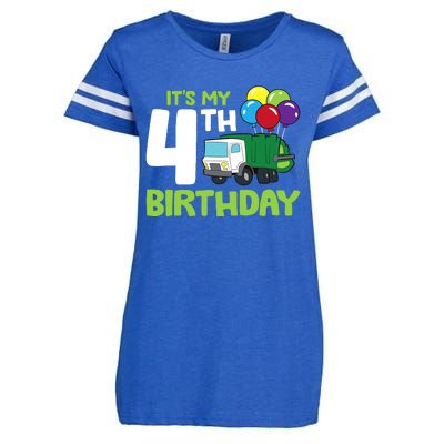 ItS My 4th Birthday Garbage Truck 4th Birthday Enza Ladies Jersey Football T-Shirt