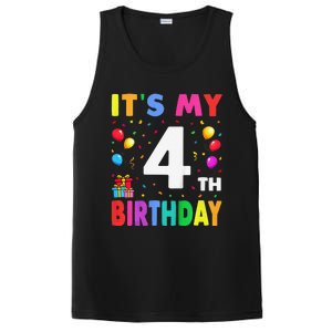 ItS My 4th Birthday 4 Four Happy Birthday PosiCharge Competitor Tank