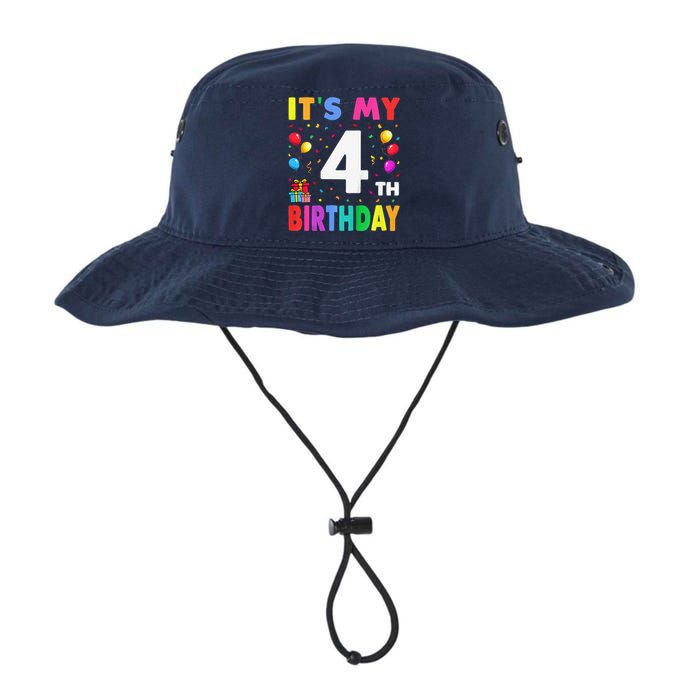 ItS My 4th Birthday 4 Four Happy Birthday Legacy Cool Fit Booney Bucket Hat