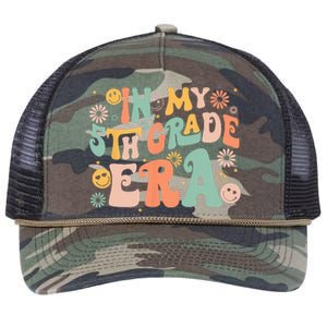 In My 5th Grade Era First Day Of Fifth Grade Back To School Retro Rope Trucker Hat Cap