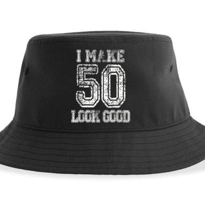 I Make 50 Look Good  50th Birthday Gift For M.e.n.s WoM.e.n.s Sustainable Bucket Hat