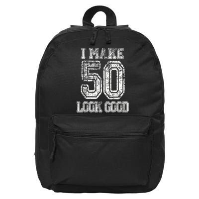 I Make 50 Look Good  50th Birthday Gift For M.e.n.s WoM.e.n.s 16 in Basic Backpack