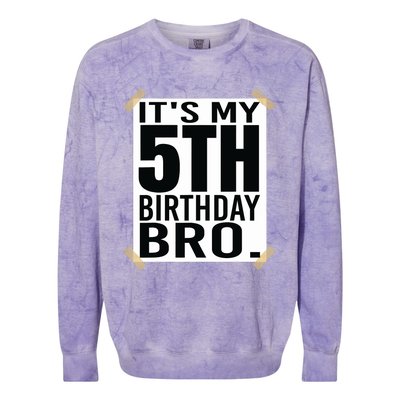 It's My 5nd Birthday Bro Fifth Birthday Party Boys Girls Colorblast Crewneck Sweatshirt