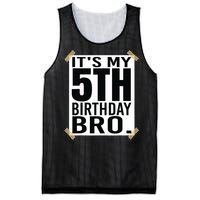 It's My 5nd Birthday Bro Fifth Birthday Party Boys Girls Mesh Reversible Basketball Jersey Tank