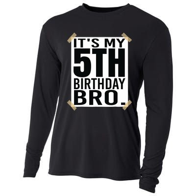 It's My 5nd Birthday Bro Fifth Birthday Party Boys Girls Cooling Performance Long Sleeve Crew