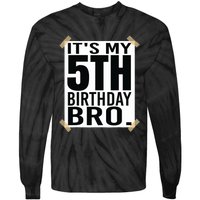 It's My 5nd Birthday Bro Fifth Birthday Party Boys Girls Tie-Dye Long Sleeve Shirt