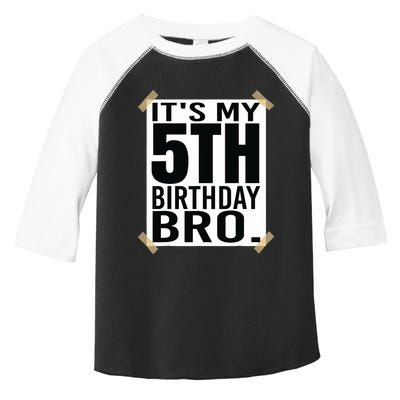 It's My 5nd Birthday Bro Fifth Birthday Party Boys Girls Toddler Fine Jersey T-Shirt