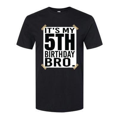 It's My 5nd Birthday Bro Fifth Birthday Party Boys Girls Softstyle CVC T-Shirt