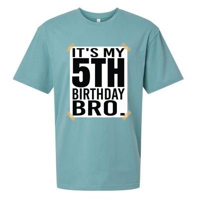 It's My 5nd Birthday Bro Fifth Birthday Party Boys Girls Sueded Cloud Jersey T-Shirt