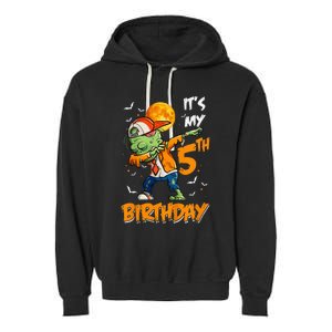 Its My 5th Birthday Dabbing Zombie Halloween Costume Garment-Dyed Fleece Hoodie