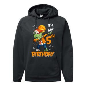 Its My 5th Birthday Dabbing Zombie Halloween Costume Performance Fleece Hoodie