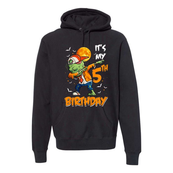 Its My 5th Birthday Dabbing Zombie Halloween Costume Premium Hoodie