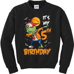 Its My 5th Birthday Dabbing Zombie Halloween Costume Kids Sweatshirt