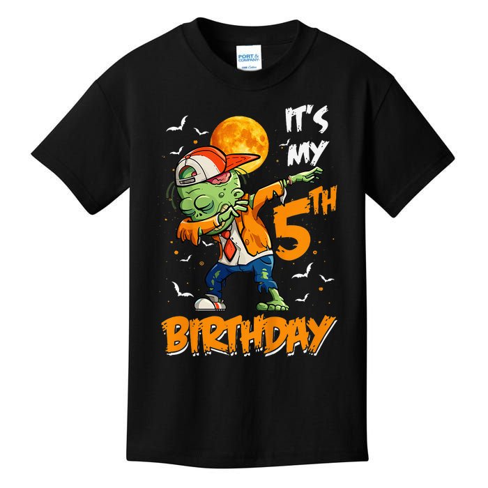 Its My 5th Birthday Dabbing Zombie Halloween Costume Kids T-Shirt