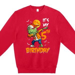 Its My 5th Birthday Dabbing Zombie Halloween Costume Premium Crewneck Sweatshirt