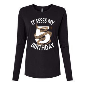 Its My 5th Birthday 5 Years Old Snake Boy And Girl Party Womens Cotton Relaxed Long Sleeve T-Shirt