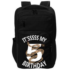 Its My 5th Birthday 5 Years Old Snake Boy And Girl Party Impact Tech Backpack