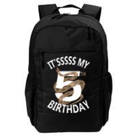 Its My 5th Birthday 5 Years Old Snake Boy And Girl Party Daily Commute Backpack