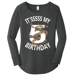 Its My 5th Birthday 5 Years Old Snake Boy And Girl Party Women's Perfect Tri Tunic Long Sleeve Shirt