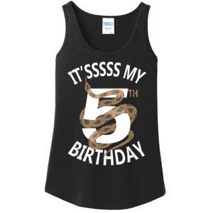 Its My 5th Birthday 5 Years Old Snake Boy And Girl Party Ladies Essential Tank