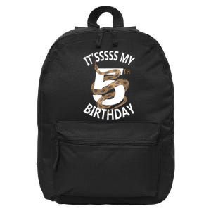 Its My 5th Birthday 5 Years Old Snake Boy And Girl Party 16 in Basic Backpack