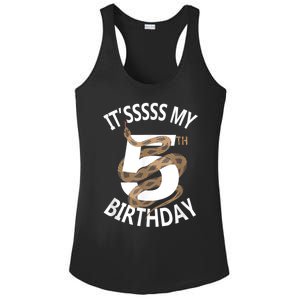 Its My 5th Birthday 5 Years Old Snake Boy And Girl Party Ladies PosiCharge Competitor Racerback Tank