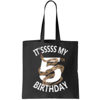 Its My 5th Birthday 5 Years Old Snake Boy And Girl Party Tote Bag