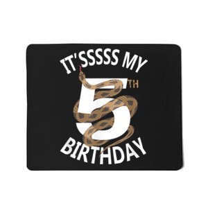 Its My 5th Birthday 5 Years Old Snake Boy And Girl Party Mousepad