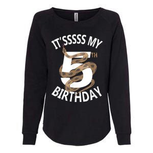 Its My 5th Birthday 5 Years Old Snake Boy And Girl Party Womens California Wash Sweatshirt