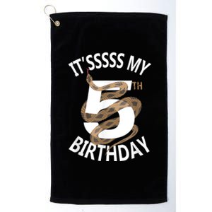 Its My 5th Birthday 5 Years Old Snake Boy And Girl Party Platinum Collection Golf Towel