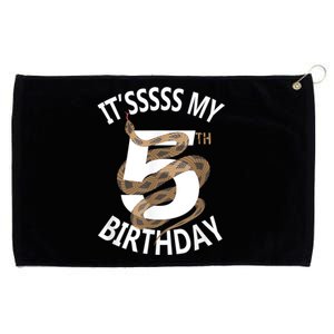 Its My 5th Birthday 5 Years Old Snake Boy And Girl Party Grommeted Golf Towel