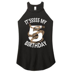 Its My 5th Birthday 5 Years Old Snake Boy And Girl Party Women's Perfect Tri Rocker Tank