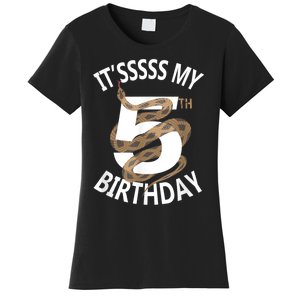 Its My 5th Birthday 5 Years Old Snake Boy And Girl Party Women's T-Shirt