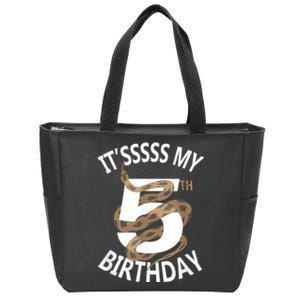 Its My 5th Birthday 5 Years Old Snake Boy And Girl Party Zip Tote Bag