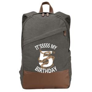 Its My 5th Birthday 5 Years Old Snake Boy And Girl Party Cotton Canvas Backpack