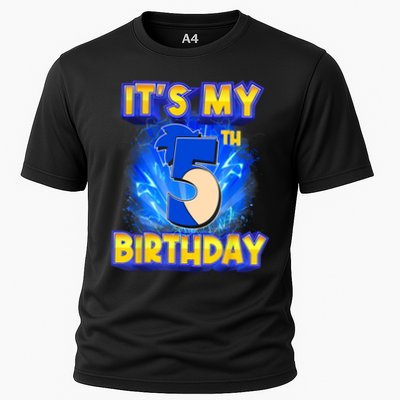 It's My 5th Birthday Hedgehog Birthday Boy 5 Years Old Kids Cooling Performance Crew T-Shirt