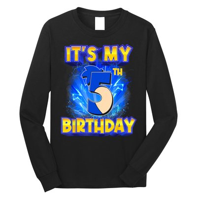 It's My 5th Birthday Hedgehog Birthday Boy 5 Years Old Kids Long Sleeve Shirt