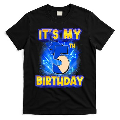 It's My 5th Birthday Hedgehog Birthday Boy 5 Years Old Kids T-Shirt