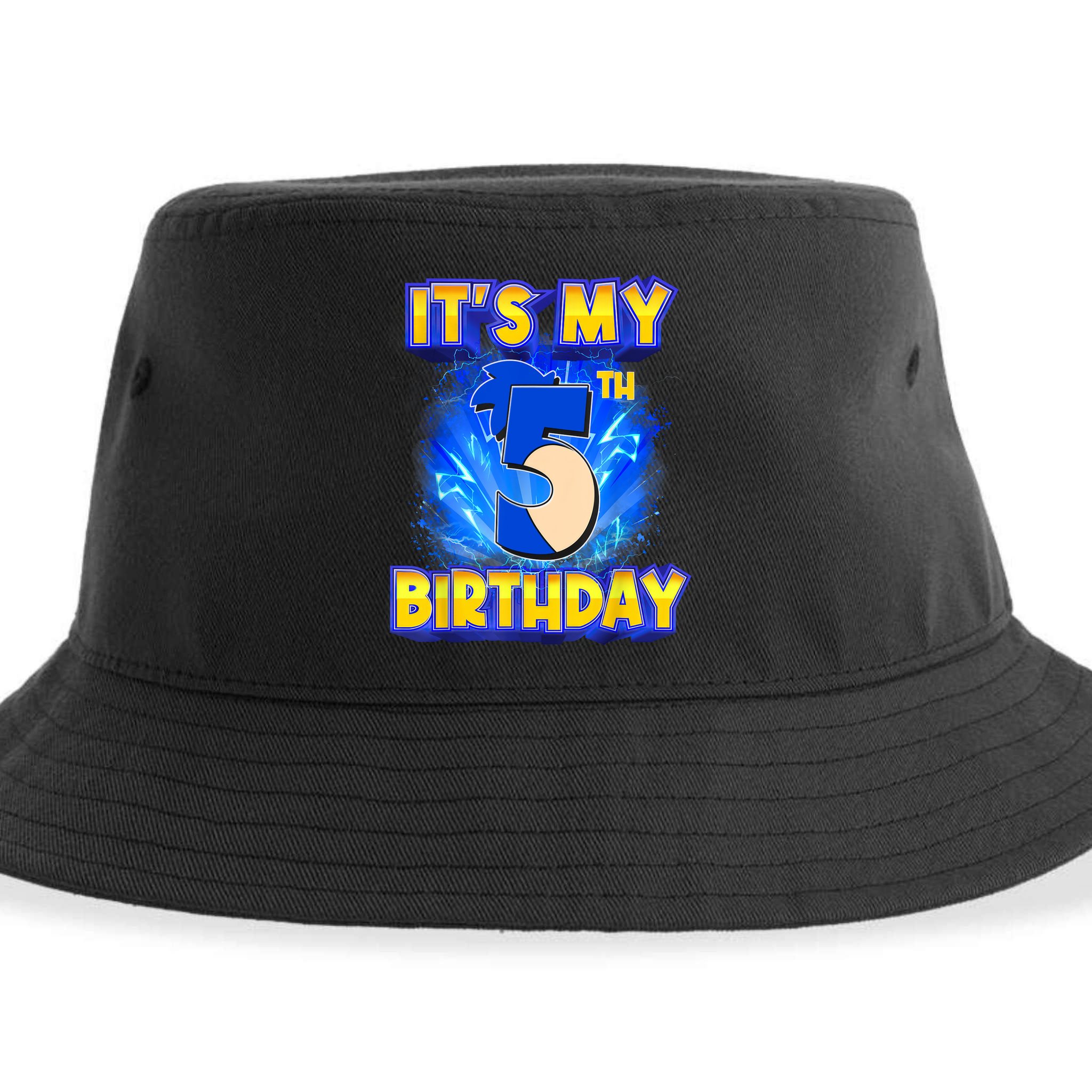 It's My 5th Birthday Hedgehog Birthday Boy 5 Years Old Kids Sustainable Bucket Hat