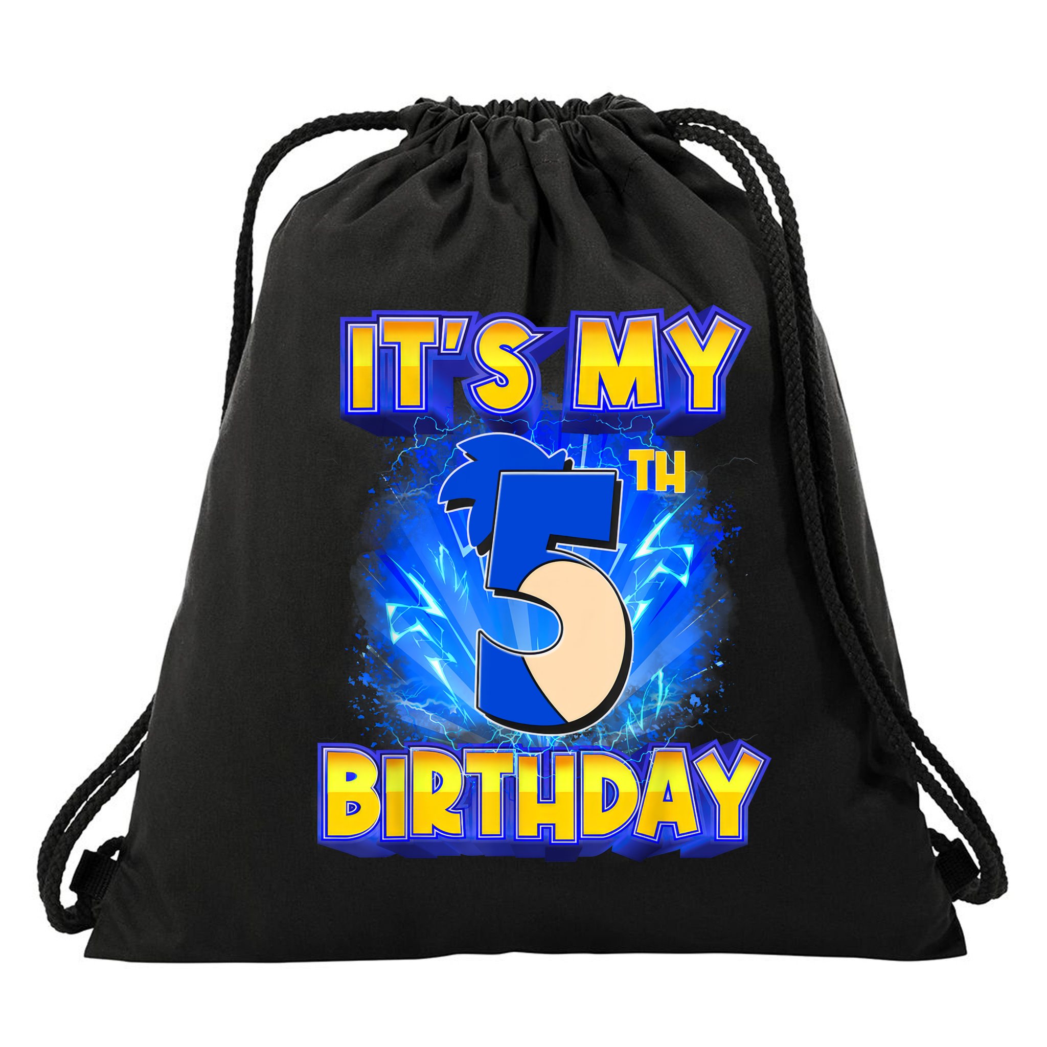 It's My 5th Birthday Hedgehog Birthday Boy 5 Years Old Kids Drawstring Bag