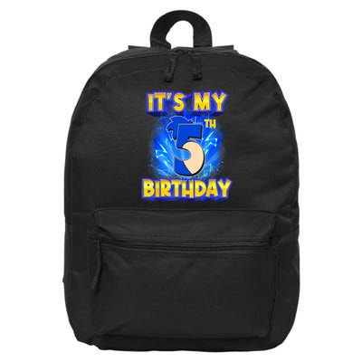 It's My 5th Birthday Hedgehog Birthday Boy 5 Years Old Kids 16 in Basic Backpack